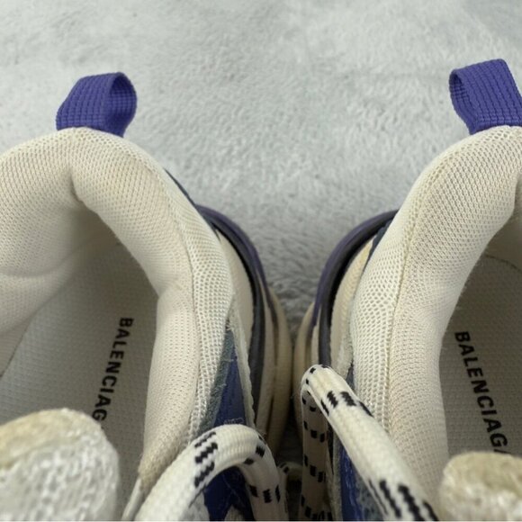 Balenciaga Triple S White Purple Women Sz 7 US/4 UK/37 EU 541641 Style Authentic - Picture 11 of 16